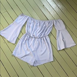 Off the shoulder blue romper
